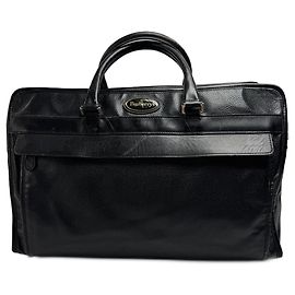 Borsa da viaggio in pelle Burberry vintage nera