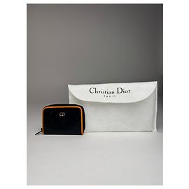 Vintage Dior Leather Card Holder Purse Black Brown
