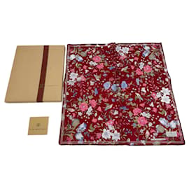 Sciarpa Floreale Vintage Gucci Rossa Nuova Con Scatola