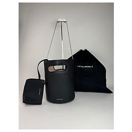 Emporio Armani Borsa a secchiello in pelle Armani vintage 2 in 1 nera