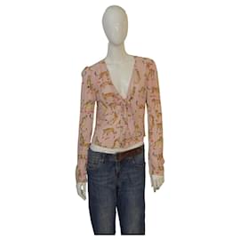 PINKO Made in Italy Leopard Print Tie-Front Blouse – Size IT 40 / US 4–6 - Pinko