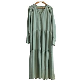 Autre Marque Langärmliges gestuftes Hemdkleid LE CIEL BLEU