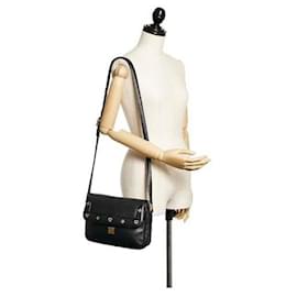 MCM Vintage Leather Studded Crossbody Bag Black