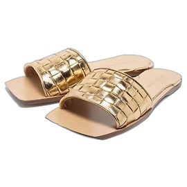BOTTEGA VENETA Ravello Intrecciato Chanclas de Cuero Metálico