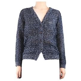 Lässiger Cardigan aus Kaschmir in Marineblau und Grau - Größe UK 10 - Brunello Cucinelli