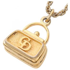 Colar com logotipo CD Christian Dior banhado a ouro