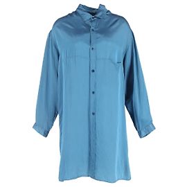Y's von Yohji Yamamoto Hemd mit Knöpfen aus blauer Seide