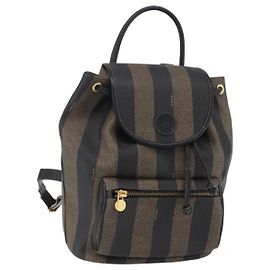 Fendi Vintage Pequin Logo Beschichtetes Canvas Klein