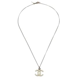 Chanel CC Logo Anhänger Halskette Metall