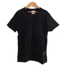 Autre Marque Camiseta de cuello redondo Yohji Yamamoto con estampado de logotipo stretch