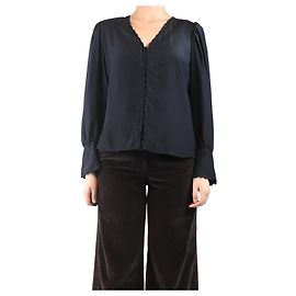 Rebecca Taylor Schwarze Seidenbluse - Größe UK 8