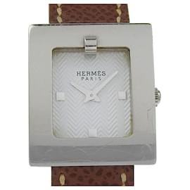 Montre Femme Hermès BE1.110 en Acier Inoxydable et Bracelet en Cuir