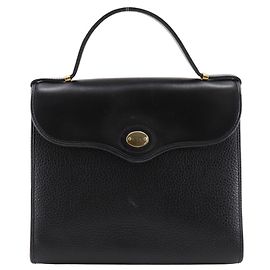 Borsa a mano vintage in pelle nera Christian Dior