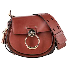 Bolso de Hombro Chloé Small Tess en Cuero de Ternera Marrón