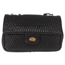 Borsa a spalla vintage Bally in pelle trapuntata con catena