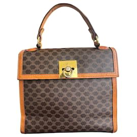 Borsa Céline Macadam Trionfo Marrone e Pelle Caramello