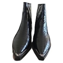 Botines de cuero negro The Kooples