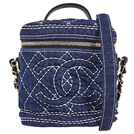 Beauty Case Chanel in Denim Trapuntato