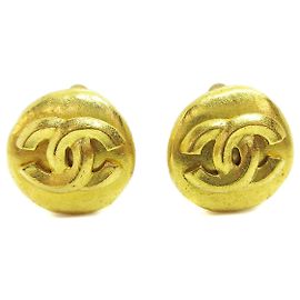 Chanel Vintage CC Round Clip-On Metal Small