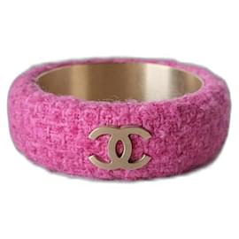 Bracciale Chanel Tweed Bangle Fucsia e Oro