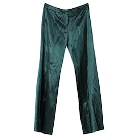 Pantalones de satén esmeralda a medida de Prada – años 2000