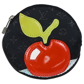 Runder Münzbeutel Louis Vuitton Limitierte Auflage Monogramm Seide