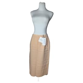 Falda de lino vintage Givenchy Beige Rosa L/XL