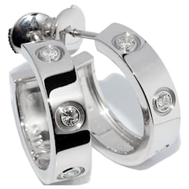 Orecchini in oro bianco Au750 con diamanti Cartier LOVE