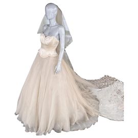 Autre Marque Hochzeitskleid Hollywood Dreams Designer Champagner Seide