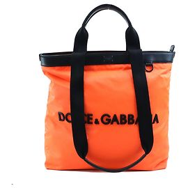 Schwarze und neonorange Tote Bag von Dolce & Gabbana