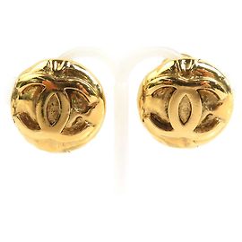 Orecchini a clip in metallo dorato Chanel Coco Mark