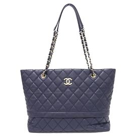 Borsa a Spalla Blu Navy Chanel AS0898