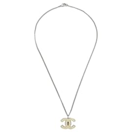 Chanel CC Logo Anhänger Halskette Metall