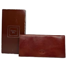 Porta-ID in pelle vintage Dior / Porta carte marrone