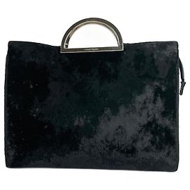 Sac à main en fausse fourrure Courreges vintage noir