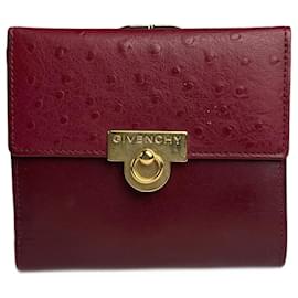 Vintage Givenchy Ostrich Leather Wallet purple