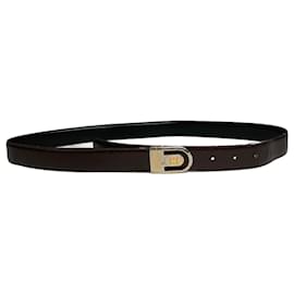 Cinturón de cuero reversible vintage Givenchy negro y marrón