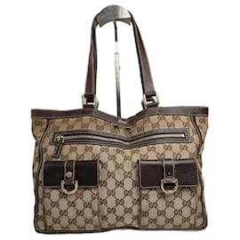 Borsa a mano vintage Gucci monogramma beige e marrone