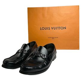 Mocasín de cuero vintage Louis Vuitton negro