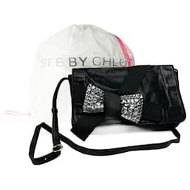 Chloé Borsa a spalla in pelle con nastro vintage Chloe Nera