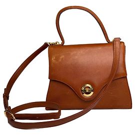 Borsa in pelle vintage Givenchy 2Way arancione e marrone