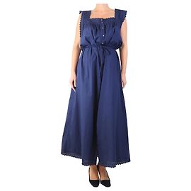 Autre Marque Abito maxi senza maniche blu navy con bottoni - taglia XXL
