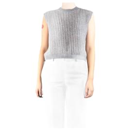 Grau lockeres Strick-Cashmere-Weste - Größe UK 8 - Autre Marque