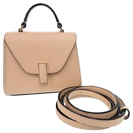 Borsa Valextra Iside 2 in 1 in pelle di vitello beige