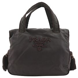 Borsa a mano con logo di perline Prada B3763