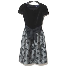 Autre Marque M'S GRACY Blumen-Jacquard-Velourkleid