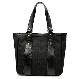 Fendi Schwarze Zucchino Canvas Tote