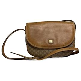 Borsa a spalla in pelle monogramma vintage Celine beige marrone - Céline