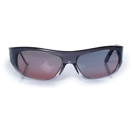 Autre Marque Vintage grau und lila Sonnenbrille