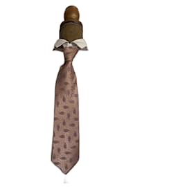 Cravatta LANVIN Paris in Seta – Motivo Paisley Rosa e Malva - Lanvin